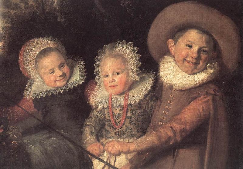 HALS, Frans Three Children with a Goat Cart (detail) Sweden oil painting art